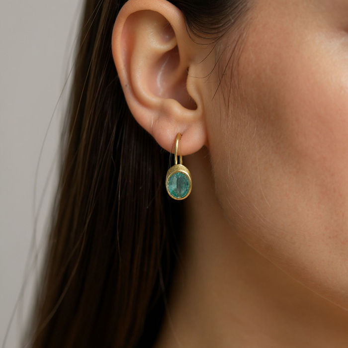18K Gold Emerald earrings