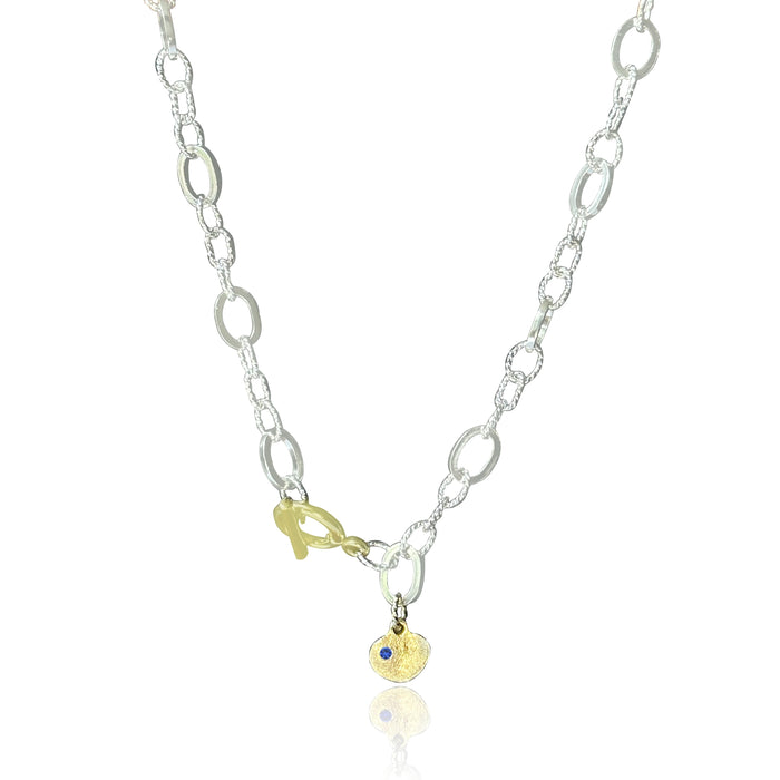 Link Toggle Chain + Sapphire Charm