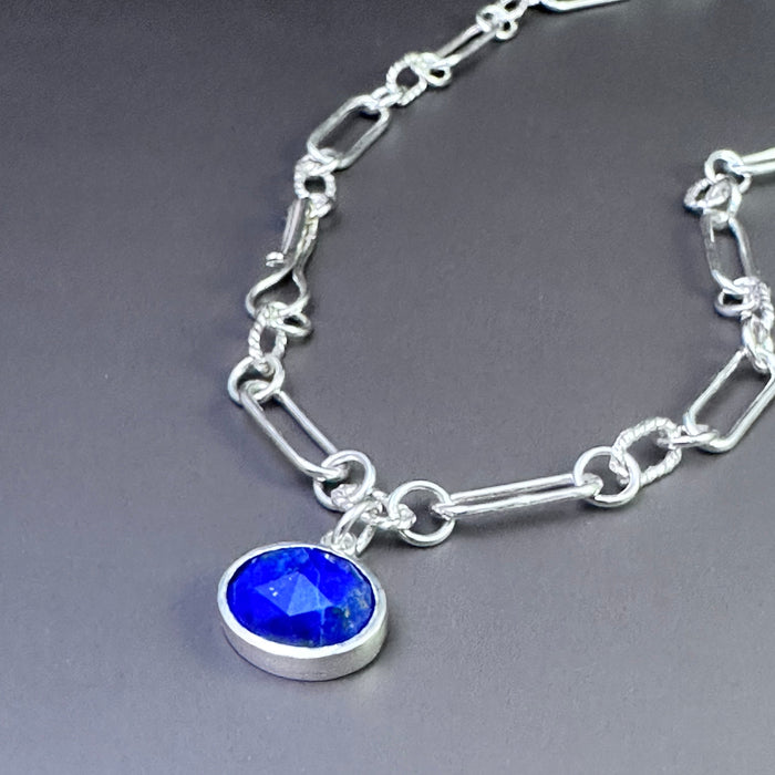 Lapis Lazuli + chain link necklace