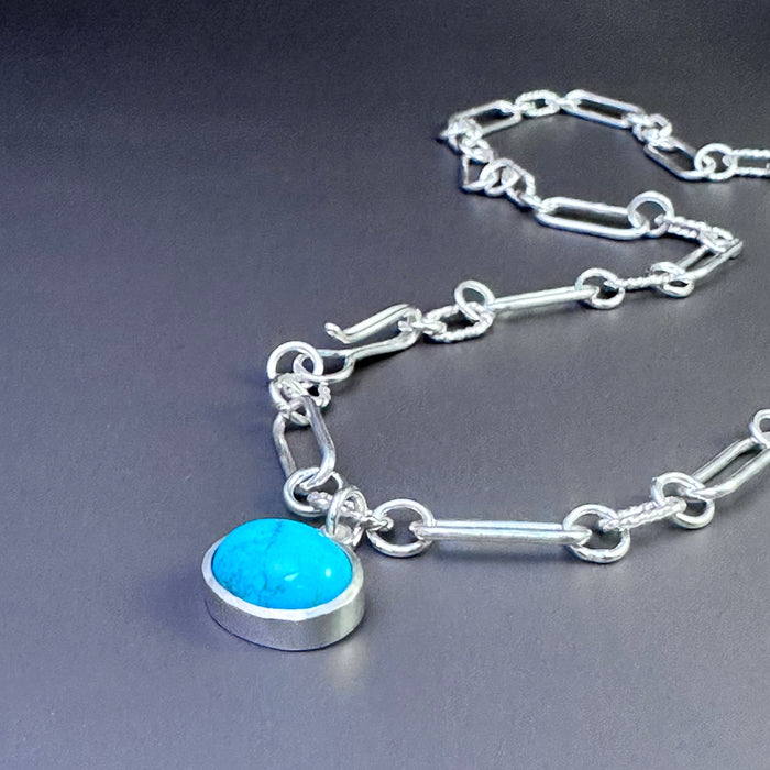 Turquoise + Chain Link Necklace