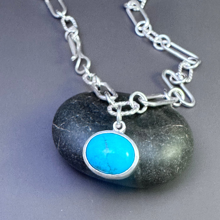 Turquoise + Chain Link Necklace