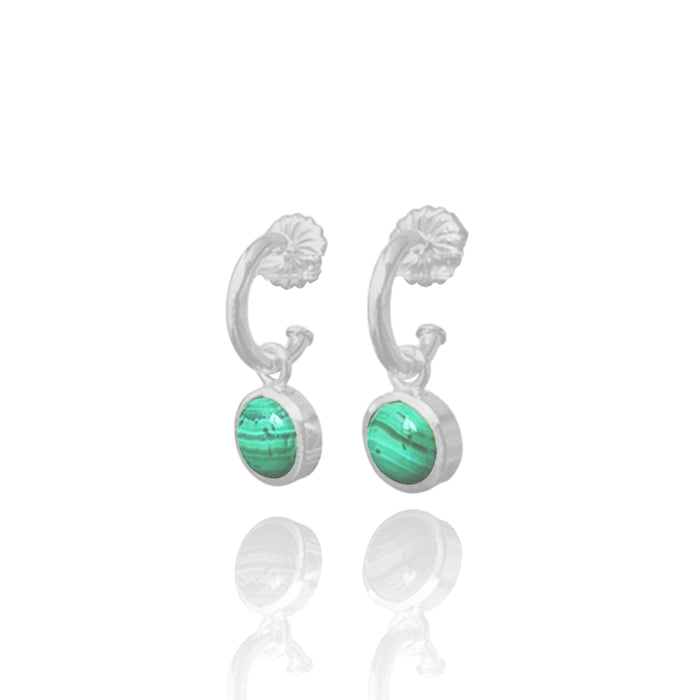 Malachite Hoop Dangling Earrings