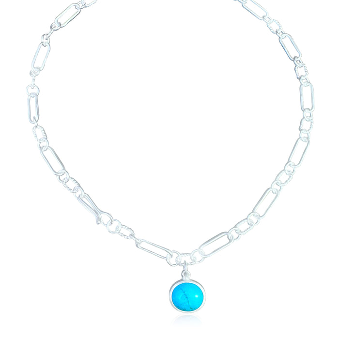 Turquoise + Chain Link Necklace