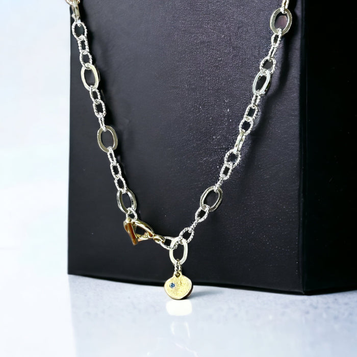 Link Toggle Chain + Sapphire Charm