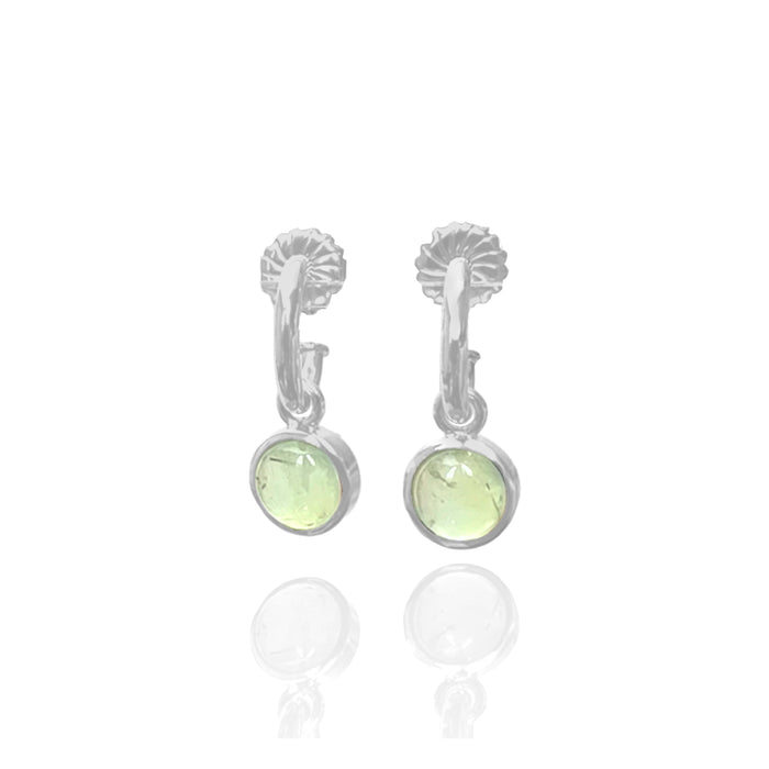Prehnite Hoop Dangling Earrings