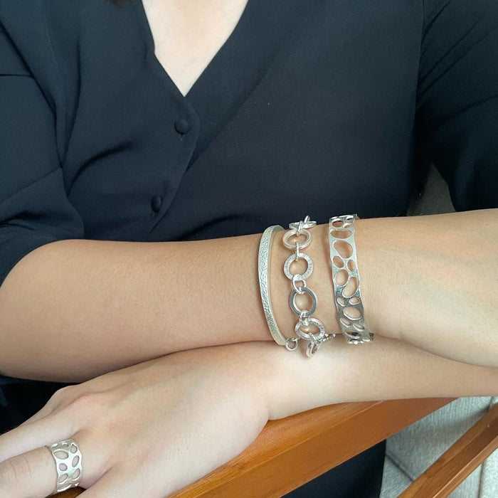 Sterling Silver Cuff Bracelet Intrinsic Collection  Edit alt text