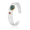 18K Gold and Sterling Silver handcrafted Tourmaline bangle 