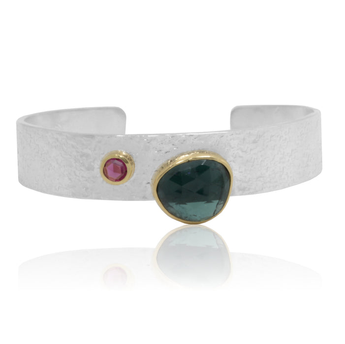 Handcrafted Tourmaline rosecut bangle
