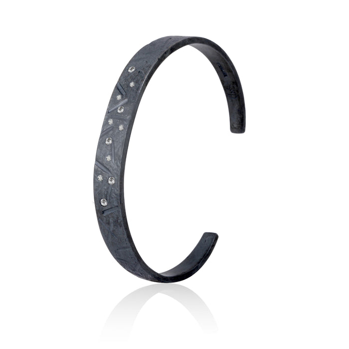 Diamonds Oxidised Sterling Silver Cuff bracelet