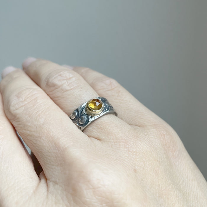 Peridot Chunky Textured Ring