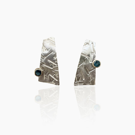 Handcrafted Tourmaline Textured Earrings