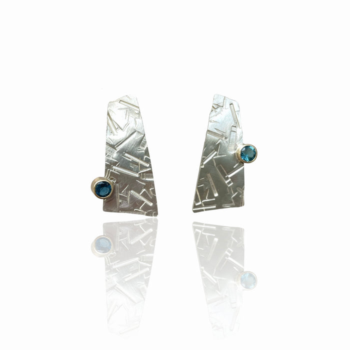 Handcrafted Tourmaline Textured Earrings