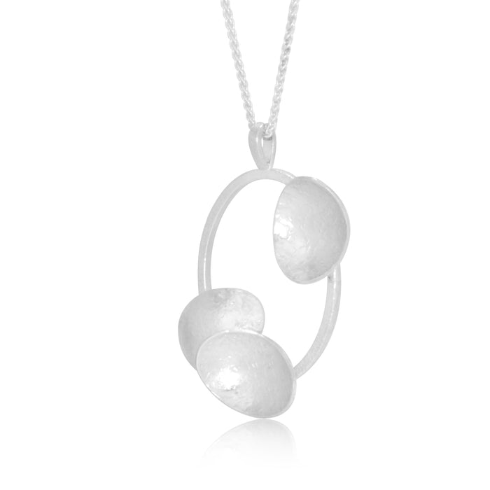 Sterling Silver Ellipse Pendant necklace contemporary jewellery