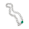 Sterling Silver Chunky Chainlink Necklace with Green Tourmaline Toggle Clasp
