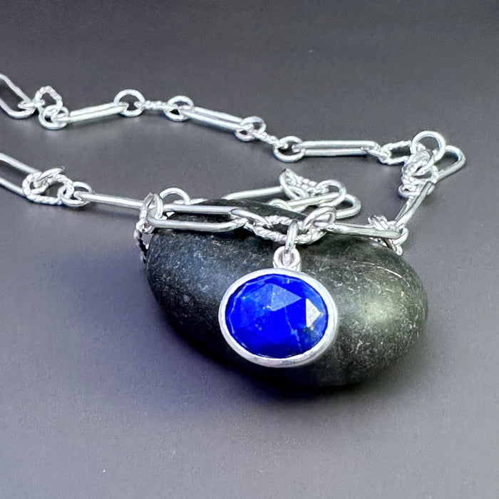 Lapis Lazuli + chain link necklace