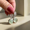 Prehnite Hoop Dangling Earrings