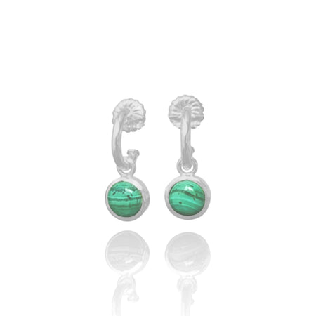 Malachite Hoop Dangling Earrings