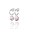 Pink Opal Hoop Dangling Earrings