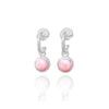 Pink Opal Hoop Dangling Earrings