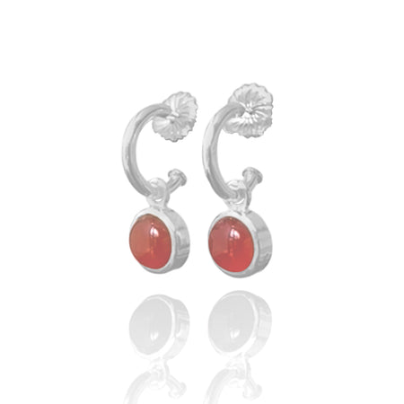 Red Onyx Hoop Dangling Earrings