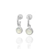 White Moonstone Hoop Dangling Earrings