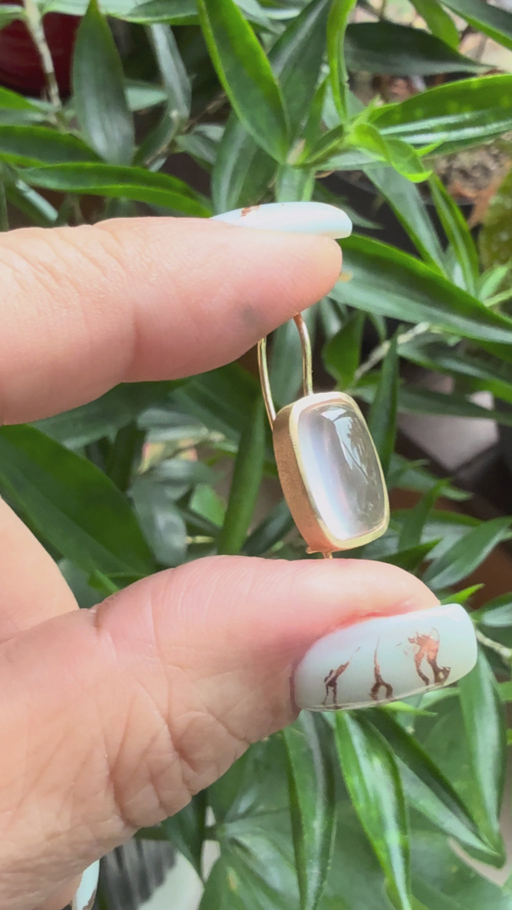 18K Gold Rose Quartz drop earrings