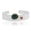 Tourmaline rosecut handcrafted Sterling Silver bangle