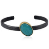 Amazonite 18K Gold and Oxidised Sterling Silver bangle