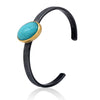 Amazonite 18K Gold and Patinated Sterling Silver bangle