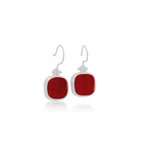 Red Onyx Sterling Silver Earrings