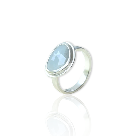 Aquamarine rose-cut ring