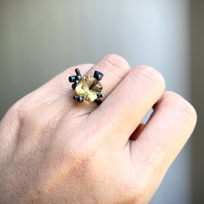 Citrine Oxidized Sterling Silver Ring