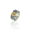 Rose cut Citrine Chunky Textured Ring