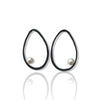 Oxidised Sterling Silver Pearl Earrings