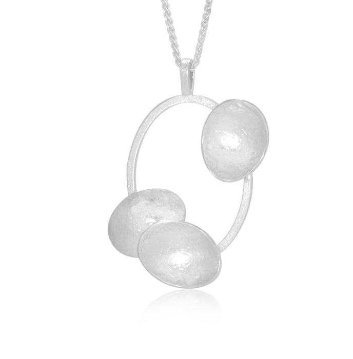 Sterling Silver Ellipse Pendant necklace contemporary jewellery